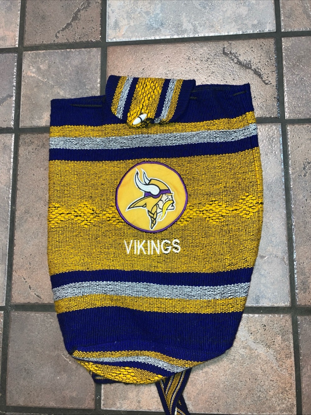 NFL Minnesota Vikings Yellow and Purple Beaded Backpack